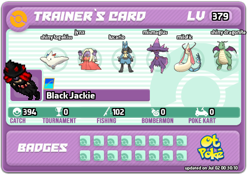 Black Jackie Card otPokemon.com