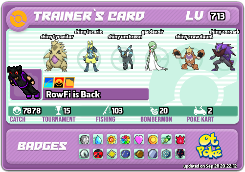 RowFi is Back Card otPokemon.com