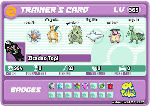 Zicadao Topi Card otPokemon.com