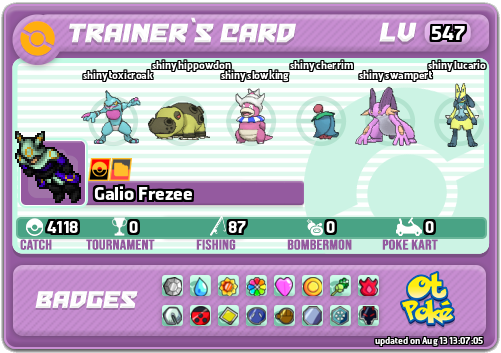 Galio Frezee Card otPokemon.com