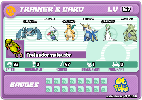 Treinadormateusbr Card otPokemon.com