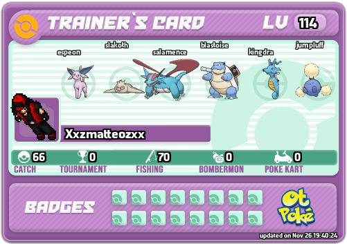 Xxzmatteozxx Card otPokemon.com