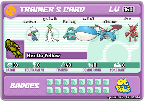 Hex Do Yellow Card otPokemon.com