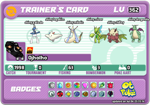 Ojholho Card otPokemon.com
