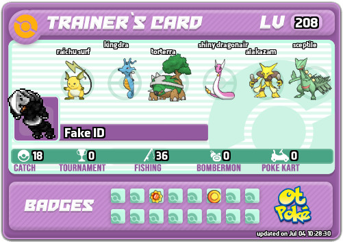 Fake ID Card otPokemon.com