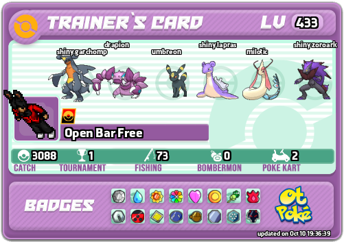 Open Bar Free Card otPokemon.com