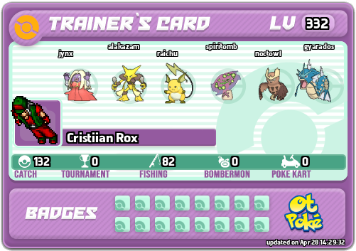 Cristiian Rox Card otPokemon.com