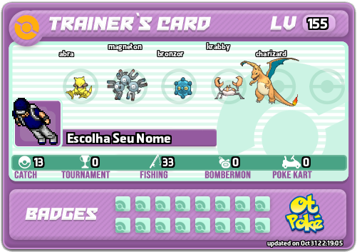 Escolha Seu Nome Card otPokemon.com