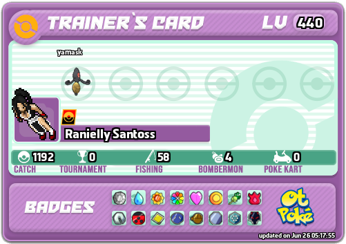 Ranielly Santoss Card otPokemon.com