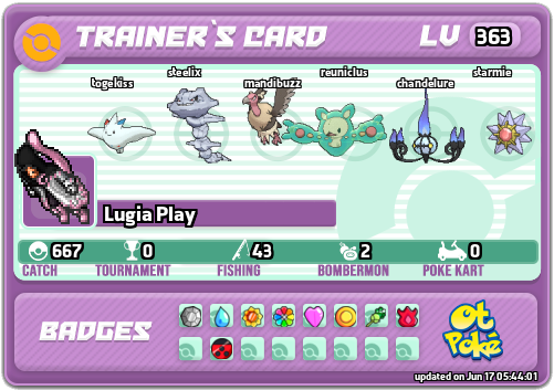 Lugia Play Card otPokemon.com