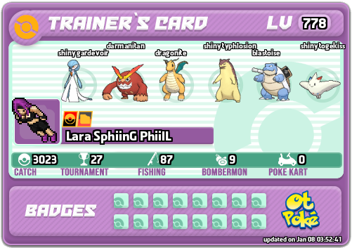 Lara SphiinG PhiilL Card otPokemon.com