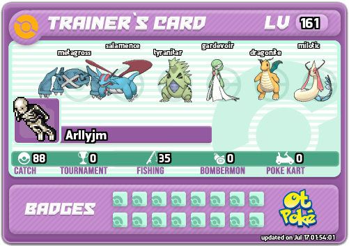 Arllyjm Card otPokemon.com