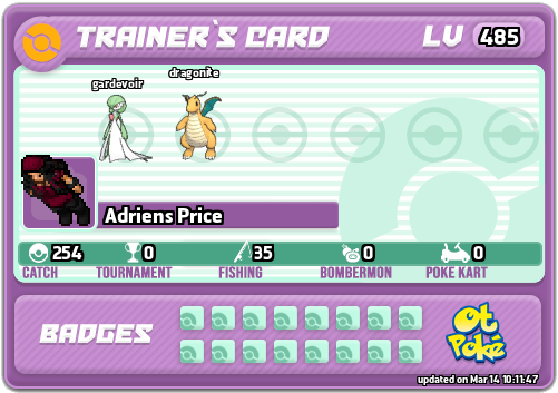 Adriens Price Card otPokemon.com