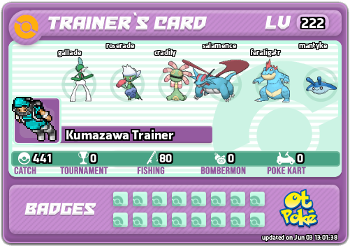 Kumazawa Trainer Card otPokemon.com