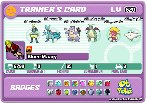 Bluee Maary Card otPokemon.com