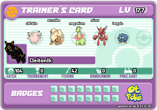 Cleitonlk Card otPokemon.com
