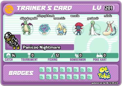 Panicoo Nightmare Card otPokemon.com