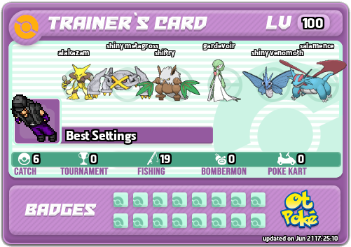 Best Settings Card otPokemon.com