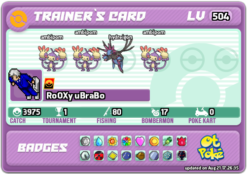 RoOXy uBraBo Card otPokemon.com