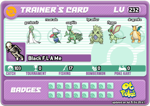 Black F L A Me Card otPokemon.com