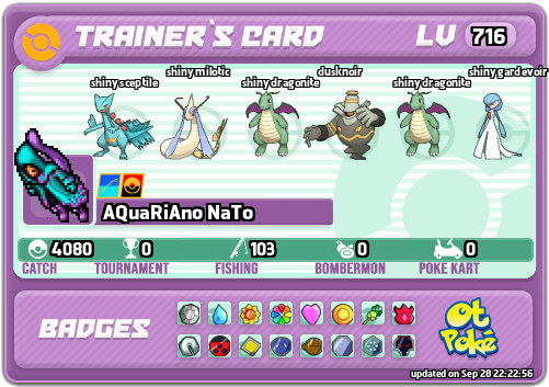 AQuaRiAno NaTo Card otPokemon.com