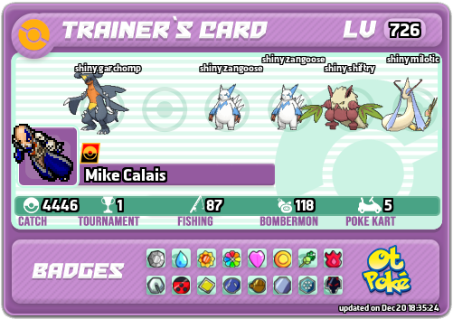 Mike Calais Card otPokemon.com