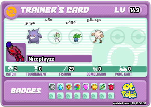 Niceplayzz Card otPokemon.com