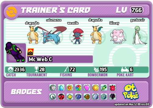 Mc Web C Card otPokemon.com