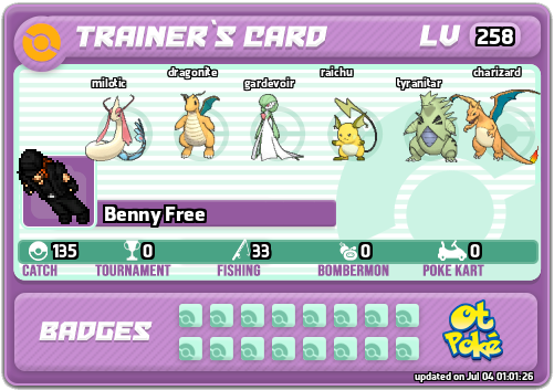 Benny Free Card otPokemon.com