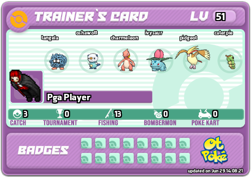 Pga Player Card otPokemon.com