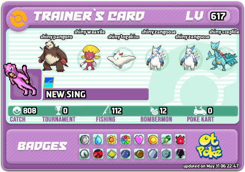 NEW SING Card otPokemon.com