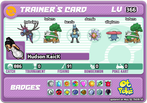 Hudson KaicK Card otPokemon.com