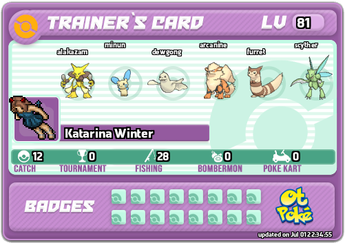 Katarina Winter Card otPokemon.com