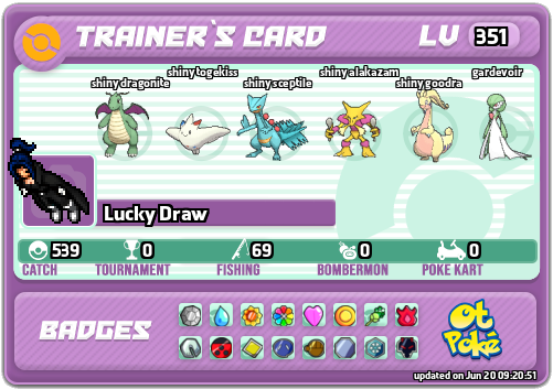 Lucky Draw Card otPokemon.com
