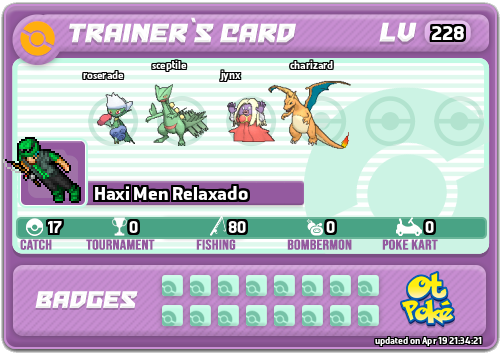 Haxi Men Relaxado Card otPokemon.com