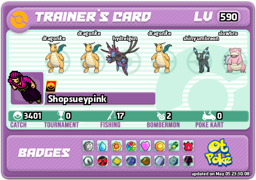 Shopsueypink Card otPokemon.com