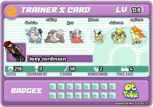 Joey Jordinson Card otPokemon.com