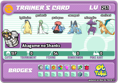Akagame no Shanks Card otPokemon.com