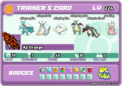 Ap Orange Card otPokemon.com