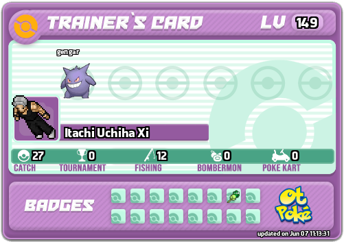 Itachi Uchiha Xi Card otPokemon.com