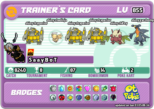 S a a y B o T Card otPokemon.com
