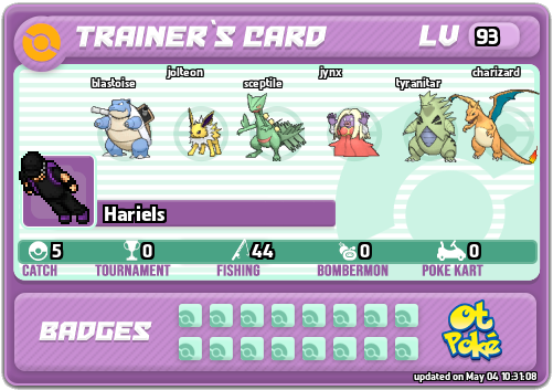 Hariels Card otPokemon.com