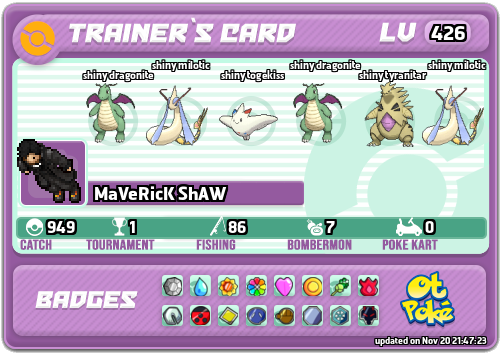 MaVeRicK ShAW Card otPokemon.com
