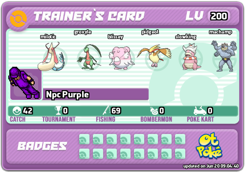 Npc Purple Card otPokemon.com