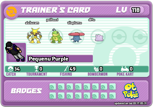 Pequenu Purple Card otPokemon.com