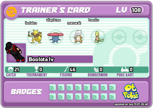 Boolota Iv Card otPokemon.com