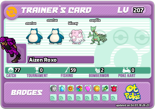 Aizen Roxo Card otPokemon.com