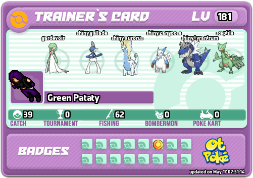 Green Pataty Card otPokemon.com