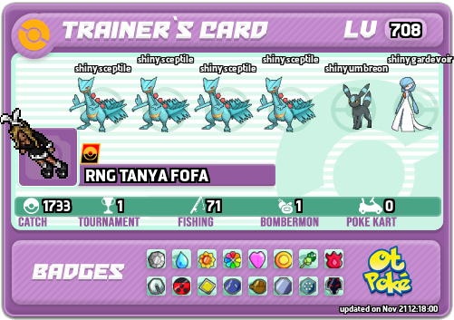 RNG TANYA FOFA Card otPokemon.com