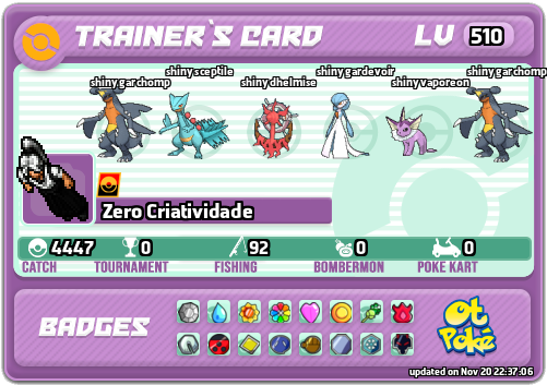 Zero Criatividade Card otPokemon.com